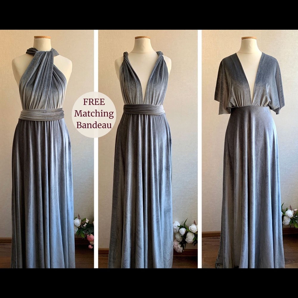 COPY - Crushed velvet infinity dress